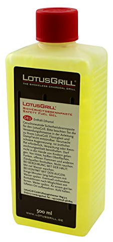 LotusGrill Brennpaste 500 ml! in der sparsamen Familiengröße - Speziell entwickelt für den raucharmen Holzkohlegrill/Tischgrill