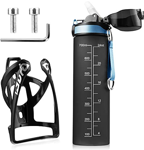 Kapsuen Flaschenhalter Fahrrad Set, Getränkehalter Fahrrad mit 610ml 700ml Wasserflasche, Schrauben, Leicht Stark Trinkflaschenhalter für MTB, Rennrad