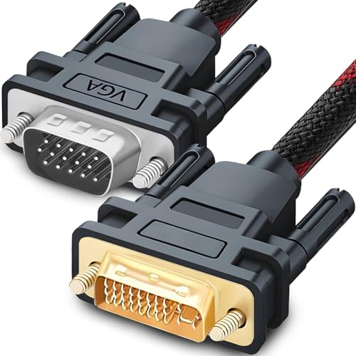 Retoo DVI-I auf VGA Kabel Dual Link 24+5 pin auf VGA VGA Adapter DVI-Stecker VGA Kabel Bildschirmkabel Kabel Adapter Converter für Monitor PC HDTV DVD Schwarz