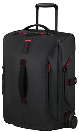 Samsonite Paradiver Light - Reisetasche mit Rollen & Rucksackfunktion (55 cm), Small, Handgepäck, Wasserabweisend, Leicht, 51L, Schwarz (Black)