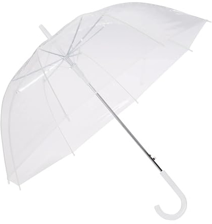 Amazon Basics Rund Glockenschirm, Transparent, Mittel