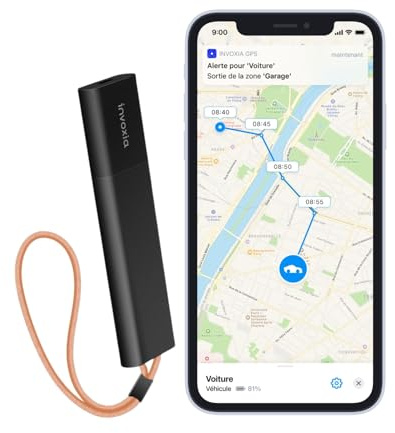 Invoxia Classic GPS-Tracker - Mit 3-Jahres-Abonnement inklusive - Für Autos, Motorräder, Fahrräder, Kinder - Bewegungs- und Neigungsalarme - Bis zu 6 Monate Akkulaufzei