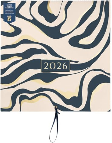 Busy B - Großer Familien-Wandkalender 2026 - Tannengrün Marmor Design mit 5 Spalten & Aufbewahrungstaschen - Monatskalender 2026 für vielbeschäftigte Familien mit farbcodierten Stickern