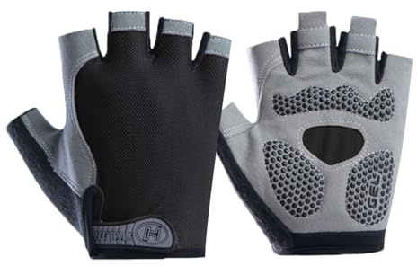 Lpolkvemelh Halbfinger-Fahrradhandschuhe, Atmungsaktive Sommer Radhandschuhe rutschfest Stoßdämpfend Mountainbike Rennrad Handschuhe Unisex Radsporthandschuhe Für Radfahren MTB Fitness Gel-gepolstert
