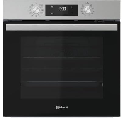 Bauknecht BBA285HU1I Einbau-Backofen, 60 cm, 71 l Garraum, Heißluftbackofen mit 12 Funktionen, PowerHeißluft, Maxi Cooking, Pizzafunktion, versenkbare Knebel, 1-fach Teilauszug, Schwarz
