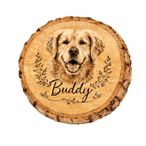 Baumscheibe mit Foto Gravur - Holzscheibe mit Foto - personalisiertes Fotogeschenk zu vielen Anlässen -Hochzeit, Jahrestag, Valentinstag, Geburtstag, Weihnachten - Echtes Naturholz