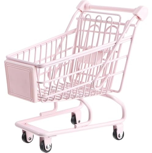 Garneck Mini Einkaufswagen Aus Metall – Kleiner Rosa Einkaufswagen Für - Ideal Zum Und Aufbewahren - Perfekt Als Dekoration Oder Für Den Schreibtisch