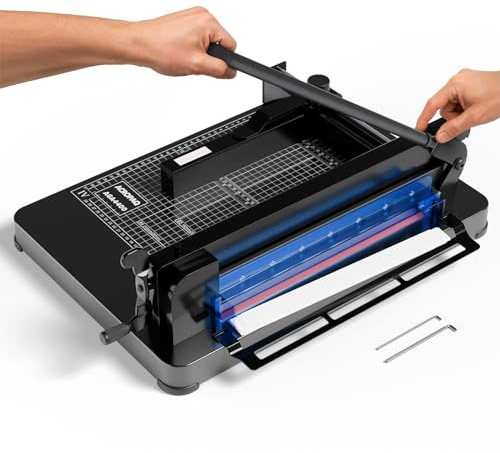 ACROPAQ Stapelschneider A4 - Für 400 Blatt, Hochleistungspapierschneider mit Schneidlineal für Präzisen Schnitt - Hebelschneider, Papierschneider A4