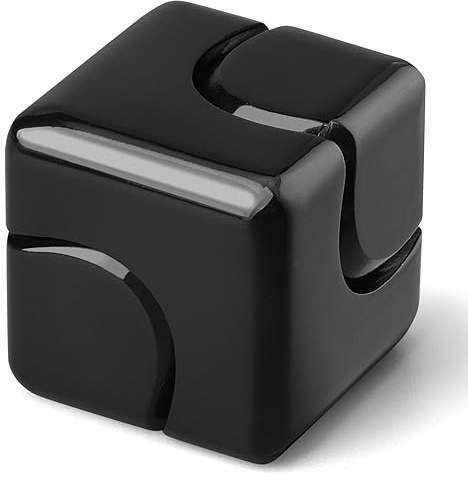 Infinity Cube Fidget Spinner Spielzeug für Kinder Erwachsene, Metall Spirale Fidget Würfel Puzzle Block Focus, Mini Gadget Spielzeug zum Stressabbau, Geschenk für Männer Vater Junge (schwarz)