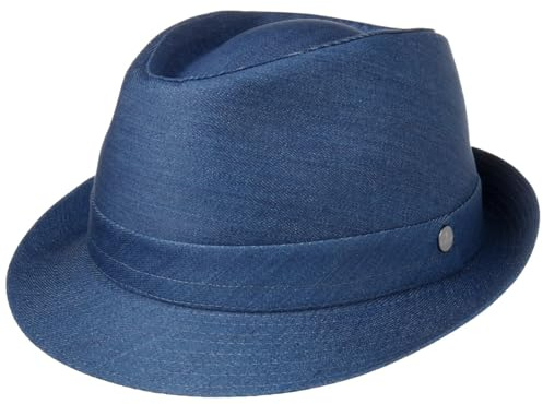LIERYS Payato Trilby Hut Jeans Denim meliert Mehrfarbig Made in Italy Damen und Herren Sommer Winter