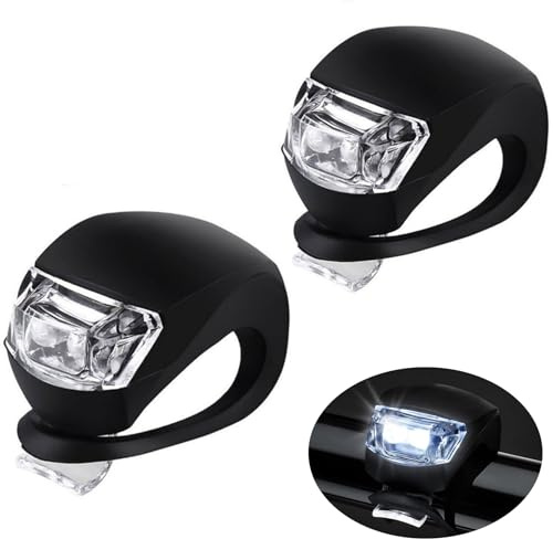 JIEYUCHU Kinderwagen licht Silikon, Mehrzweck LED Kinderwagen Licht, wasserdichte (Schwarz-2 Stück)