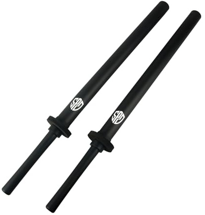 Superdo Übungsschwerter aus Schaumstoff, abnehmbarer Griff, Trainingsstock, Schwarz (Doppelpack)