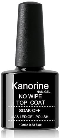 KANORINE,Top Coat Gel uv, Überlack UV LED Gellack Nagellack Versiegelungsgel,Soak-Off No Wipe Gel Nail Polish Top-Coat -für Nägel Behandlung 10ml