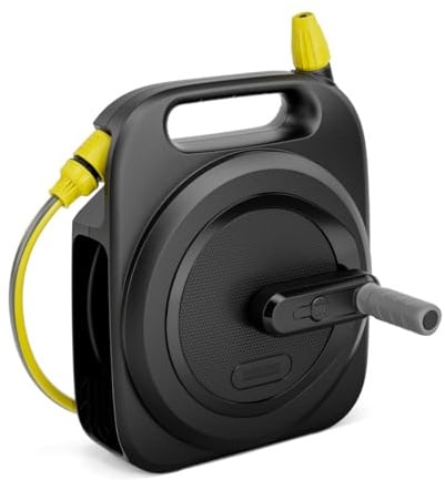Kärcher Schlauchbox HBX 2.10 Compact, Anschlussschlauch 5/16: 2 m, Komfortables und schnelles Auf- und Abwickeln, inkl. 10 m Schlauch, Schwarz