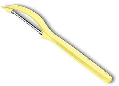 Victorinox, 7.6075.82, Kitchen Utensils, Universalschäler, Extra scharfe Klinge, Mikrozahnung, robuster Kunststoff-Griff, Hellgelb, Made in Switzerland, Spülmaschinengeeignet