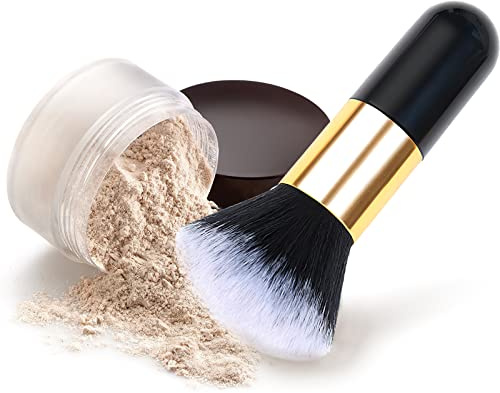 Foundation Pinsel Make Reisepuderpinsel für Rouge, Bronzer, zum Polieren, makellose Puderkosmetik, tragbarer Gesichts-Rougepinsel mit Abdeckung
