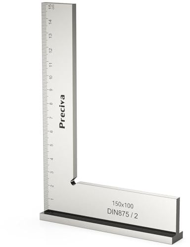 Schlosserwinkel, Preciva 150 x 100mm Anschlagwinkel 90° Zimmermannswinkel mit Messskala(cm) für Präzise Arbeiten im Metallbau und Werkstatt