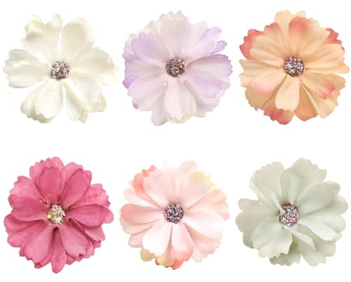 ZTMAKYLH 60 StüCk Kunstblumen Basteln Blumen, Simulation Elegante Blume, KüNstliche Blumen Deko, Deko BlüTen, FüR Hochzeit Feste Partei Haus Scrapbooking DIY Basteln, Mehrfarbig