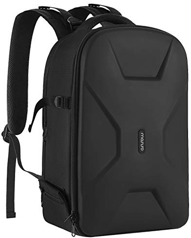 MOSISO Kamerarucksack Fotorucksack Kameratasche Hartschale Wasserabweisend | DSLR SLR Kamera Rucksack Camera Bag Backpack mit Stativhalter & Laptopfach 15-16 Zoll für Canon/Nikon/Sony, Schwarz