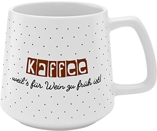 GRUSS & CO Tasse konisch "Kaffee" | Steinzeug, 43 cl, mehrfarbig | Geschenk Freunde | 48452