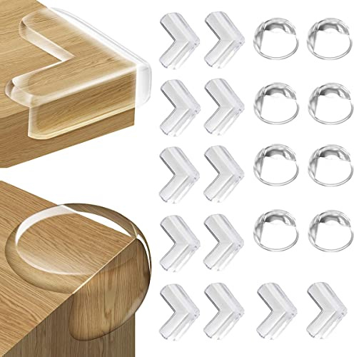 20 Stücks Kantenschutz Baby Eckenschutz Baby Eckenschutz Kantenschutz Selbstklebend Transparent kindersicherung Tischkantenschutz Eckschutzkanten Baby Mit Verbessertem Superkleber für Baby Sicherheit