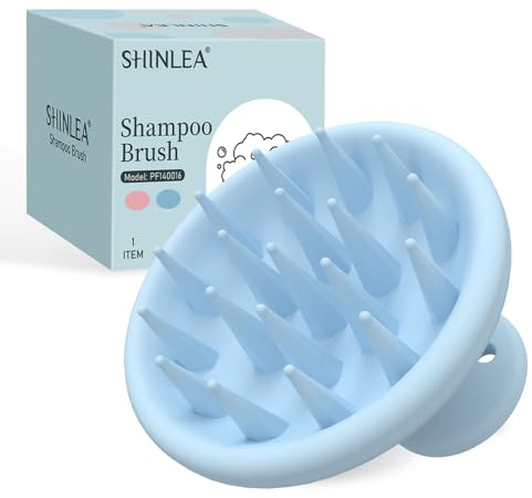 SHINLEA Kopfhaut Massagebürste, Weichem Silikon Shampoo Haarbürste für Peeling und Kopfmassage, Stimulieren das Haarwachstum, Reduziert Schuppen,Haar Sanft Kopfmassage Bürste für Nass Trocken Haar.