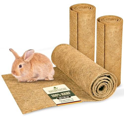 Natursache 1 Nagerteppich aus 100% Hanf, 100 x 50cm – saugstark, staubfrei & schützend I Hochwertige Hanfmatten für Nager I Ideale Bodenabdeckung für Käfige von Nagetieren