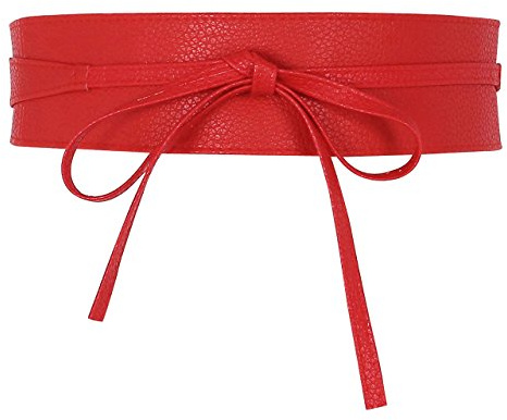 CHIC DIARY Damen Fashion Gürtel Breiter Taillengürtel Hüftgürtel Bindegürtel Ledergürtel in vielen Farben, Rot, Einheitsgröße