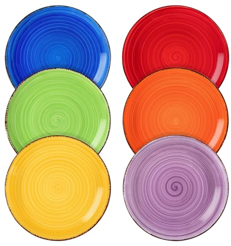 vancasso Kuchenteller Steinzeug, BONITA 6-teiliges Flachteller, Ø 18,8 cm Pastateller Dessertteller Set