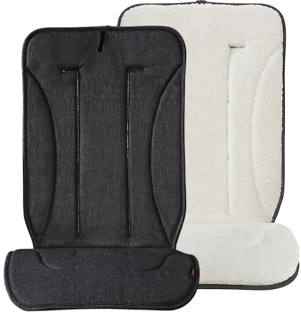 Momcozy Wendbares Sitzauflage Kinderwagen | Universelle, atmungsaktive Sitzauflage | Winterwarme kinderwagen zubehör | Kissenauflage für Wiege/Tragewagen | Plüsch für den Winter & weicher Stoff