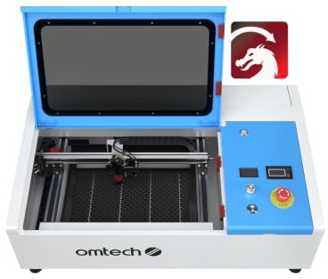 OMTech K40+ 40W CO2-Lasergravierer, 8x12 Desktop-Lasergravurmaschine für den Heimgebrauch mit verstellbarem Laserkopf, 300 * 200mm （with Lightburn）