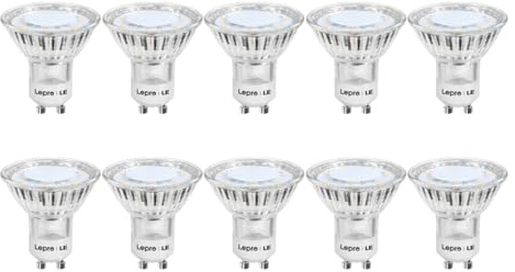 Lepro GU10 LED Warmweiss Lampen, 3W 250lm Nicht Dimmbar, 10 Stück | 2700K Warmweiß, 100° Abstrahlwinkel, Energiesparendes LED Leuchtmittel für Wohnzimmer, Küche, Schlafzimmer