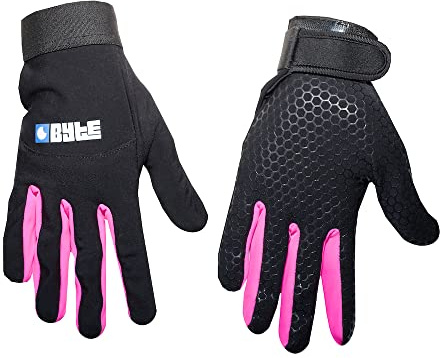 Byte Hockey-Handschuhe, Schwarz, Pink, Größe L