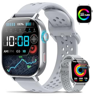 Militär Smartwatch Herren mit GPS, 2.06'' AMOLED Display Smart Watch mit Telefonfunktion, Fitnessuhr für Outdoor, Herzfrequenz, Schlafmonitor, 130+Sportmodi , 5ATM Wasserdicht Sportuhr für Android iOS