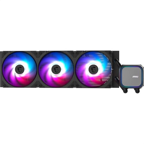 MSI MAG CORELIQUID A13 360 AIO CPU-Wasserskühler - Volle CPU-Abdeckung, verbessertes Wasserkanal-Design, CycloBlade 7, Split-Flow Radiator, Rifle-Lager