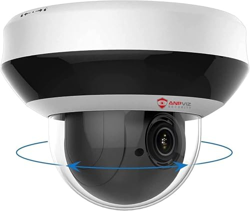 Anpviz 4MP PoE PTZ IP Kamera, Überwachungskamera Aussen | 4X Optischer Zoom, IR Nachtsicht, Personen/Autoerkennung, SD Kartensteckplatz, Mikrofon/Lautsprecher(Value Series)