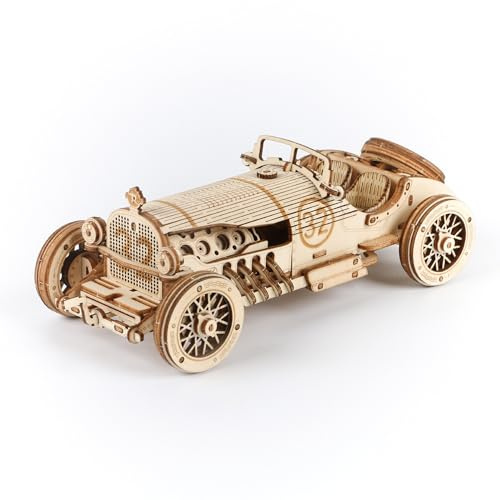 ROKR 3D Holzpuzzle für Erwachsene Kinder Vintage Grand Prix Auto Modellbausätze Geschenk Teenage