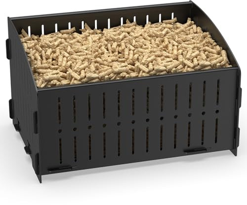 Xtsuen Pelletkorb für Kaminofen,Korb für Pelletbrenner,Pelletbrennkorb,28 * 20 * 17cm,3.6kg, im Holzofen oder im offenen Kamin,Pellet Basket