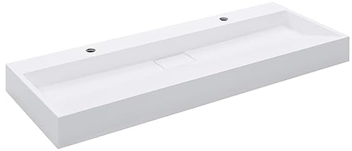 vidaXL Waschbecken 120 x 46 x 11 cm Mineralguss/Marmorguss Weiß