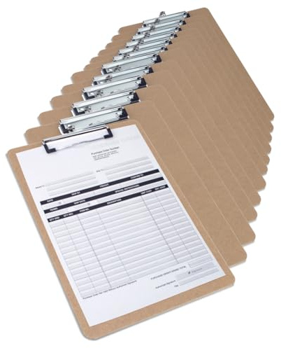 Rapesco 1608 Business Pack: 12 Hartfaser Klemmbrett, A5, Bruin