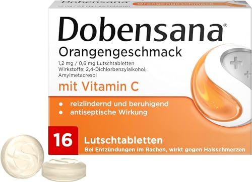 Dobensana Orangengeschmack 1,2 mg / 0,6 mg Lutscht, 16 St. Tabletten