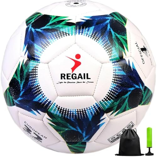 Aipwerer Fussball Größe 4 Kinder,Fußball Kinder,Standard Trainingsfußball,Lederfussball,Verhindern Sprengen,Fußbälle mit Pumpe,Netz,Beutel und Gasnadel (Gothic, Ball Nr. 4)