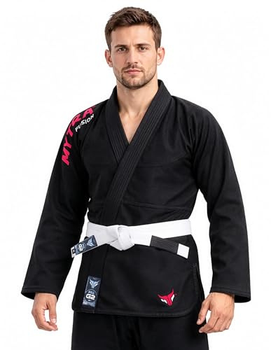 Mytra Fusion BJJ Gi für Herren & Damen — Gi BJJ mit Verstärkten Nähten & Verstellbarem Bund — Perfekter BJJ Anzug für Training & Wettkampf (Schwarz, A4)