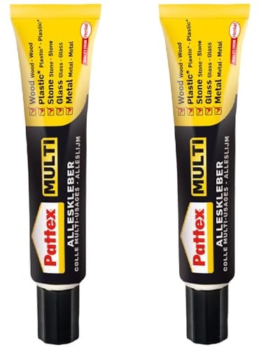 Pattex Multi Alleskleber 2 x 20 g in unkaputtbarer Tube, lösemittelfrei, extrastark, schnell und sauber, tropft nicht, kraftvoll