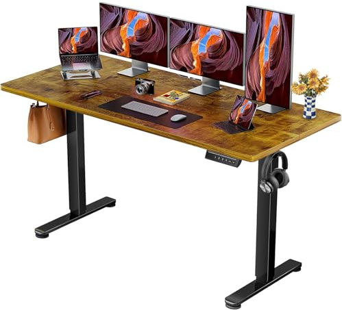 ErGear Elektrisch Höhenverstellbarer Schreibtisch 160 x 80 cm, Schreibtisch Höhenverstellbar mit 4-Gedächtnis-Smart-Pult für Home-Office mit Verbindungsplatte