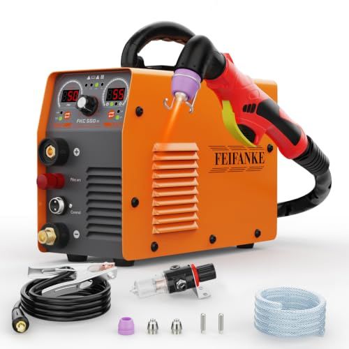 FEIFANKE 55 Ampere Plasmaschneider Berührungslosem Pilotlichtbogen Hochfrequenz Luftstrom IGBT 2T/4T Schneidbrenner Zum Schneiden von Rostfreiem Stahl Aluminium und Kupfer