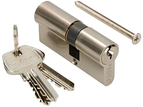 KOTARBAU Schließzylinder 25/30 Nickel Zylinderschloss Profilzylinder Türzylinder Schloss Schlosszylinder Sicherheitsschloss Doppelzylinder Vermessingt