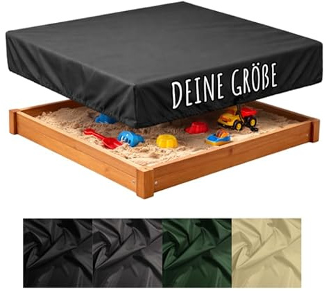Abdeckung für Sandkasten nach Maß Atmungsaktiv für Sandkiste Wasserabweisend Winddicht Schutzhülle Spielkiste Abdeckhaube Schutzhülle Sandspielplatz Schwarz alle Größen Maßanfertigung [131]
