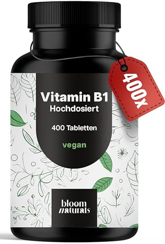 Vitamin B1 Hochdosiert - 400 Tabletten mit 250mg - Vitamin B 1 Thiamin - Vit B1 Laborgeprüft, Vegan & Produziert in Deutschland - Verpackung kann variieren