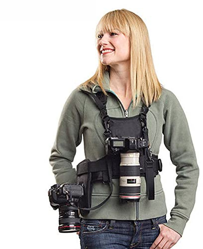 Nicama NC-VEST Kameragurt Für 2 Kamera, Doppel Kamera Tragegurt Weste Dual Tragend Fotograf Schultergurt Fotoweste Für Canon Nikon Sony Olympus Fuji Pentax HiKing Klettern Hochzeit Reisen